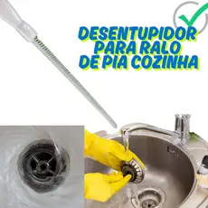 Desentupidor de Pia Cozinha Banheiro Ralo manual Flexivel