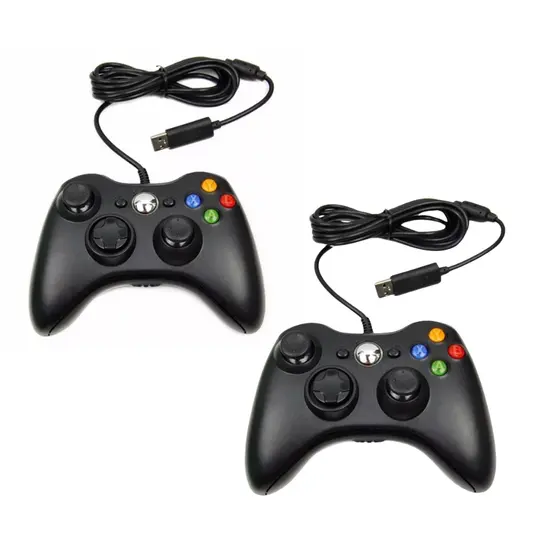 2 Controles ou 1 controle para Xbox 360 Com Fio Para Video Game e PC Fat E Pc Joystick Jogo Console