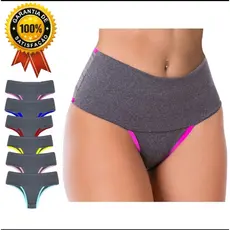 Kit 5 Calcinhas De Compressão Fitness Cós Alto segura barriga