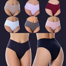 Kit 10 Calcinha Cintura Alta Cos Duplo Modeladora Power Fitness Segura Barriga