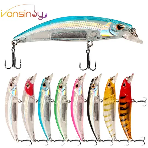 isca artificial transparente De Minnow Pesca 6,5cm/6,5g Afundamento De Isca Dura