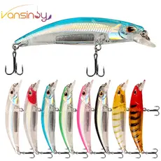 isca artificial transparente De Minnow Pesca 6,5cm/6,5g Afundamento De Isca Dura