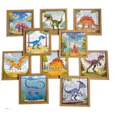 kit com 10 quebra cabeça esucativo ,dinossauro em mdf