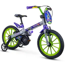 Bicicleta Infantil Aro 16 Nathor Buzz Lightyear Freio V-Brake C/1 Marcha e Corrente Com Proteção