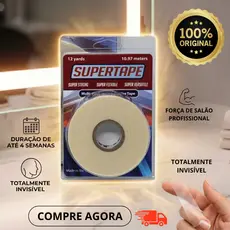 Fita Adesiva Branca Super Tape 12y x 2,5cm Mega Hair Prótese Capilar Peruca