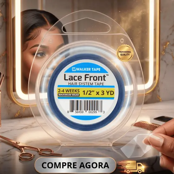 Fita Adesiva Lace Front P/ Prótese Capilar Peruca Mega Hair 3m x 1.3cm