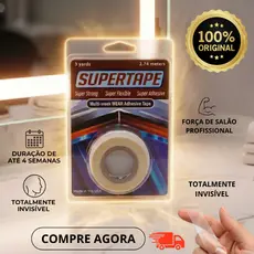 Fita Adesiva Branca Super Tape 3 Yards x 1.9 cm Para Próteses Capilares Perucas Mega Hair