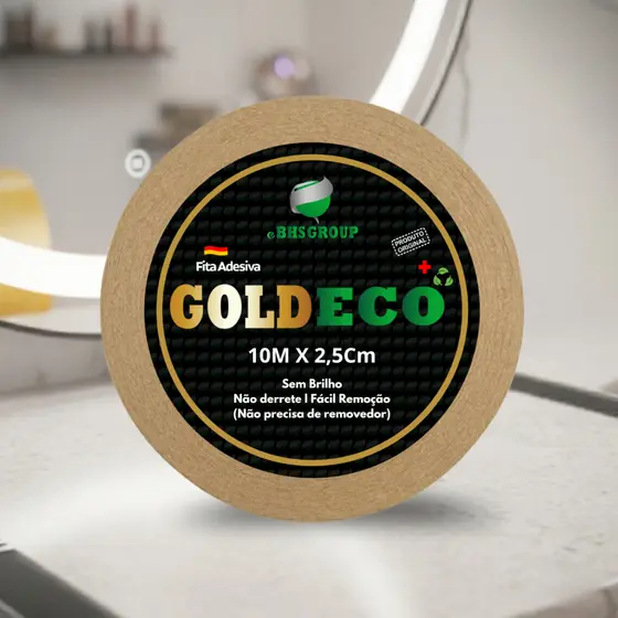 Fita Dupla Face Goldeco+ 10 Metros x 2.5cm Para Próteses Capilares E Perucas