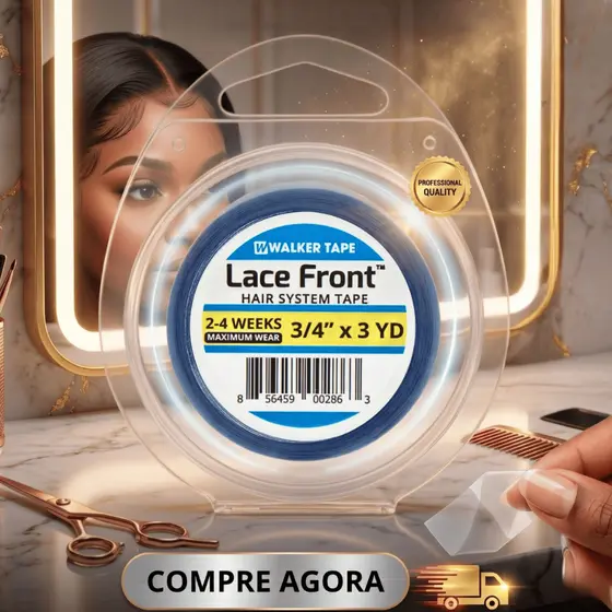 Fita Adesiva Azul Lace Front 3m X 1.9cm para Prótese Capilar Mega Hair e Perucas Walker Tape