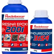 Resina 2001 Epoxi Transparente de Alta Viscosidade Com Endurecedor 3154 [01 Kg]