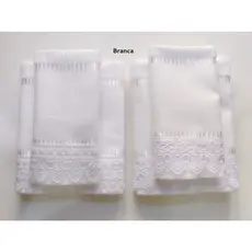 Kit 2 Toalhas (rosto + lavabo) com Guipir para Bordar - Linha Bella - Marca Dohler