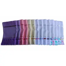 Kit 10 Toalhas De Lavabo P/ Bordar C/ Bordado Inglês - Modelo Bella - Marca Dohler