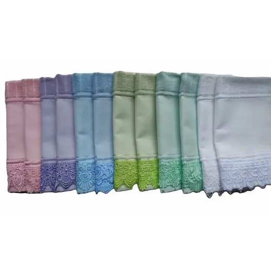 Kit 10 Toalhas Lavabo c/ Guipir Pinte e Borde - Linha Artesanalle - Marca Dohler