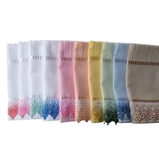 Kit 10 Toalhas Lavabo c/ Guipir Degradê p/ Bordar Bella - Döhler