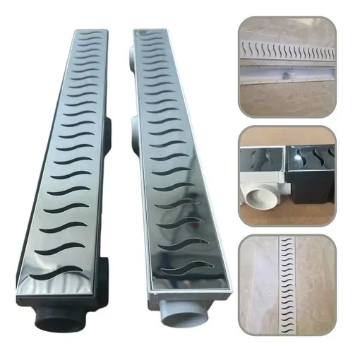 Ralo Banheiro Linear Oculto 6x50 Invisível Sifonado Inox