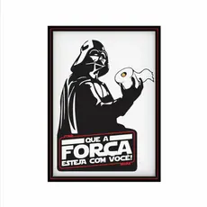 PLACA QUADRO DECORATIVO 20X30 BANHEIRO DARTH VADER QUE A FORÇA ESTEJA COM VOCÊ