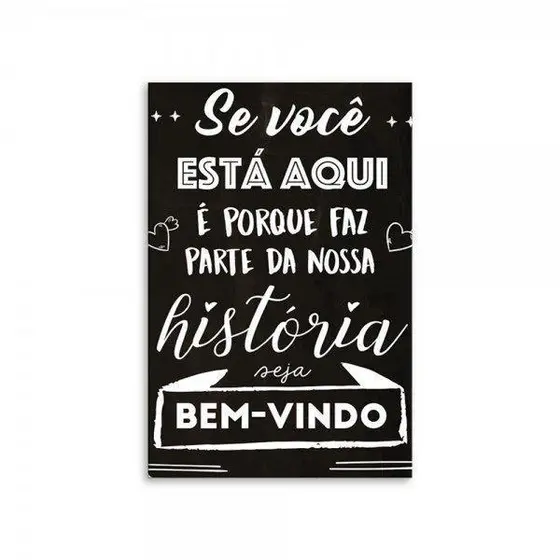 Placa decorativa Bem Vindo MDF Vários Tamanhos