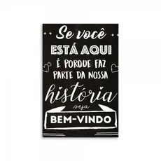 Placa decorativa Bem Vindo MDF Vários Tamanhos