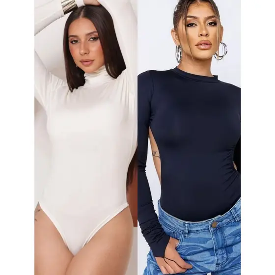 KIT 2 BODY COSTA NUA FRENTE UNICA MODA GRINGA FEMININO