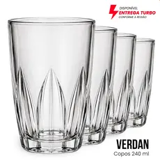 Jogo De Copos Em Vidro Kit 6 Peças Cozinha Água Suco