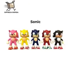Kit 5 Bonecos Sonic Colecionáveis Personagens Sonic Action Figures Infantil Presente