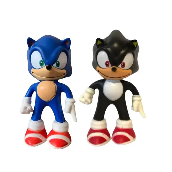 Kit Bonecos Sonic 2 Peças – Azul e Preto – Brinquedo Infantil