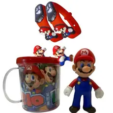 kit +1 Super Mario +1 Caneca +1 Relógio