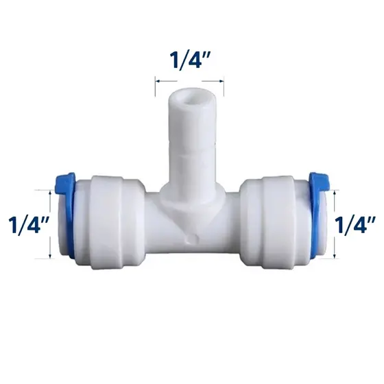 Conector T 1/4 x 1/4 x 1/4 Engate Rápido para Filtro