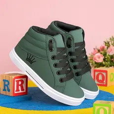 Tenis Infantil Masculino Cano Alto Design Escolar Conforto Diario 24 AO 33