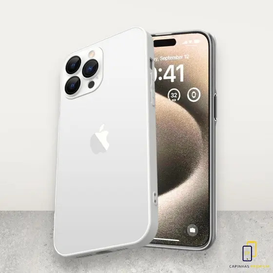 Capa Case Capinha iPhone 15 Pro Max Branca com MagSafe Réveillon Lançamento 2026 Proteção Premium com Veludo Interno