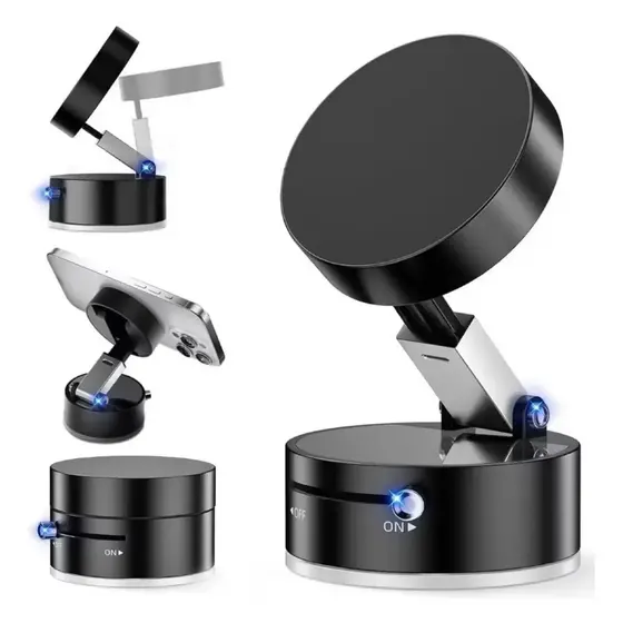 Suporte Magnético Celular Ventosa Vácuo 360° Giratório Dobrável Universal Carro Moto Banheiro Mesa Parede Forte Fixação