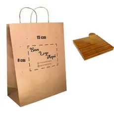 Carimbo Personalizável até 15x8 Cm Para Sacola Kraft