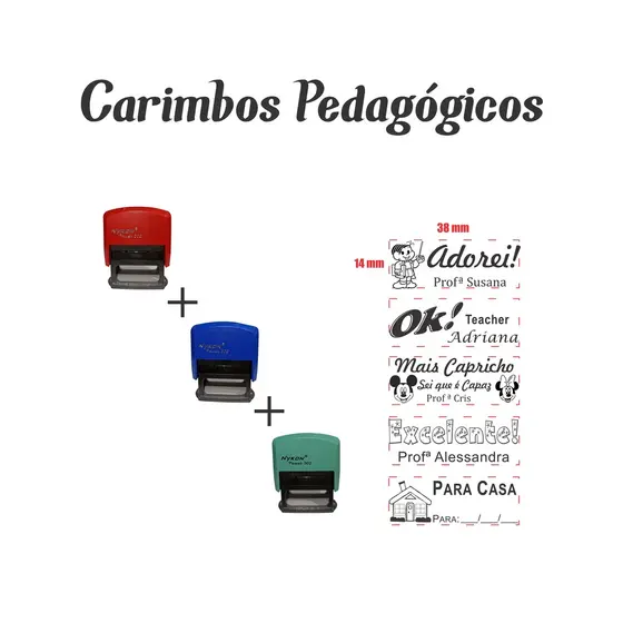 3 Carimbos Automáticos Pedagógicos
