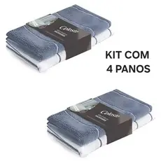 Kit com 04 Mega Panao 50 x 80 Cm  Super Absorvente Seca  Chao Pano  De Limpeza Microfibra Alta Qualidade