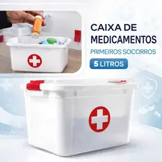 Caixa Para Remedios 5 Litros Pote Organizador De Medicamentos  Com Duas Travas  Com Tampa Segura Saude Proteção