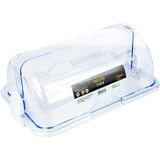 Armazenamento de Pão Com Tampa Porta Pão Cristal Articulável Para Mesa 30x20cm Cozinha