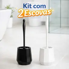 Kit Com 2 Escovas  Com Suporte Sanitarias  Com Cerdas Circulares Pratica Limpeza Rapida Higienica Lavabo Banheiro