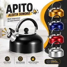 Chaleira Aco Inox Com Apito Sonoro Ferve Rápido Fogão Gás Indução Elétrico Chaleira Com Apito