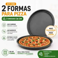 Kit Com 2 Formas Assadeiras Para Pizza Otima Qualidade Aço Carbono Grande Assadeira Para Pizza