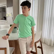Camisa Gola Padre 100% Algodão | 2 ao 14 | Blusa infantil menino | Camiseta Portuguesa fresca