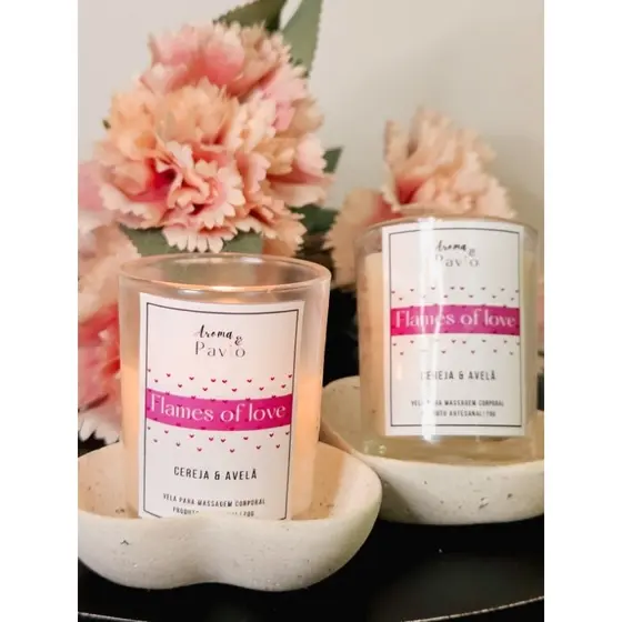 Vela artesanal para massagem - Flames of love 70g
