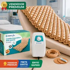 Colchão Pneumático Hospitalar Anti Escaras com Compressor Bomba de Ar Ortopédico Suporta até 130kg