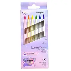 Marca Texto NEWPEN Lumina Brush Perfumada Highlighter Neon c/6 Cores