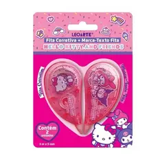 Fita Corretiva e Marca-Texto Fita 5Mmx5m Hello Kitty e Amigos C/ 2 Unid - Leoarte