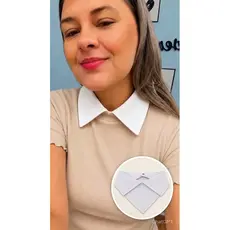 Gola Fake Removível Feminina e Unissex | Gola Falsa de Camisa Social com Botão Tic Tac Gola Avulsa para Blusas, Vestidos