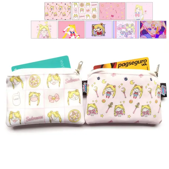 Porta Moedas / Batom / Fone / Cartão / Níquel / Bolsinha / Carteira / Mini Nécessaire Sailor Moon / Anime / Otaku / Fofo