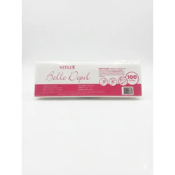 Lenço para depilação Belle Depil NT Flex com 100 folhas 23X7CM Profissional prolipropileno