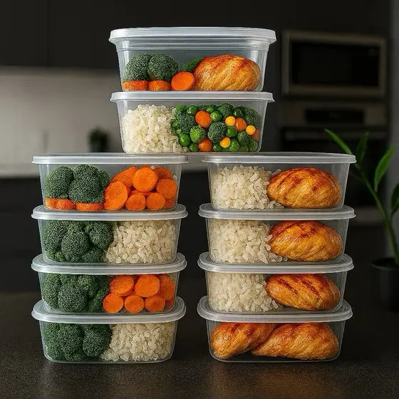 Kit 12 Potes Plásticos 1 Litro 1000ml escolher cor Tampa Transparente Marmita Organizador De Alimentos PLASTICOS