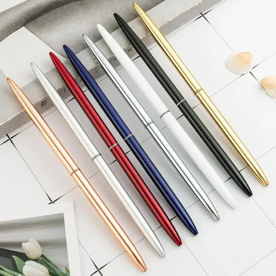 2 Peças Caneta Esferográfica De Metal Dourado Rosa Para Casamento/Papelaria/Escola/Escritório