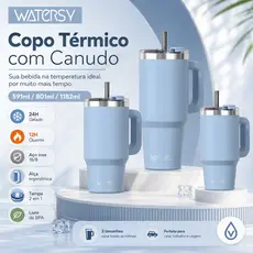 Watersy Copo Térmico 1182ml café Garrafa Térmica inox 304 portátil Garrafa Com Canudo